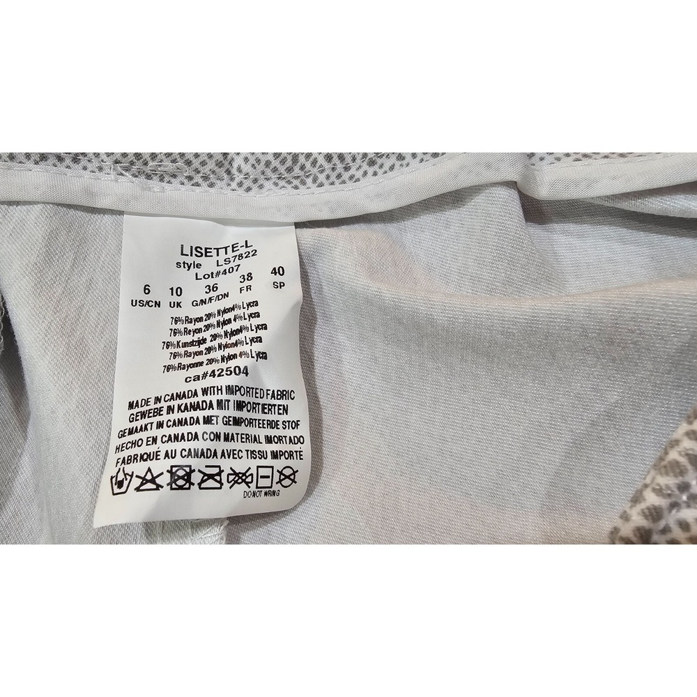Lisette L Montreal Shorts Womens 6 Grey Snakeskin Print Fit-Control Pockets NWT - Picture 7 of 9